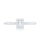 Baguette Cut Diamond Halo Promise Ring with Certificate Natural - ( HI-SI ) - Rosec Jewels