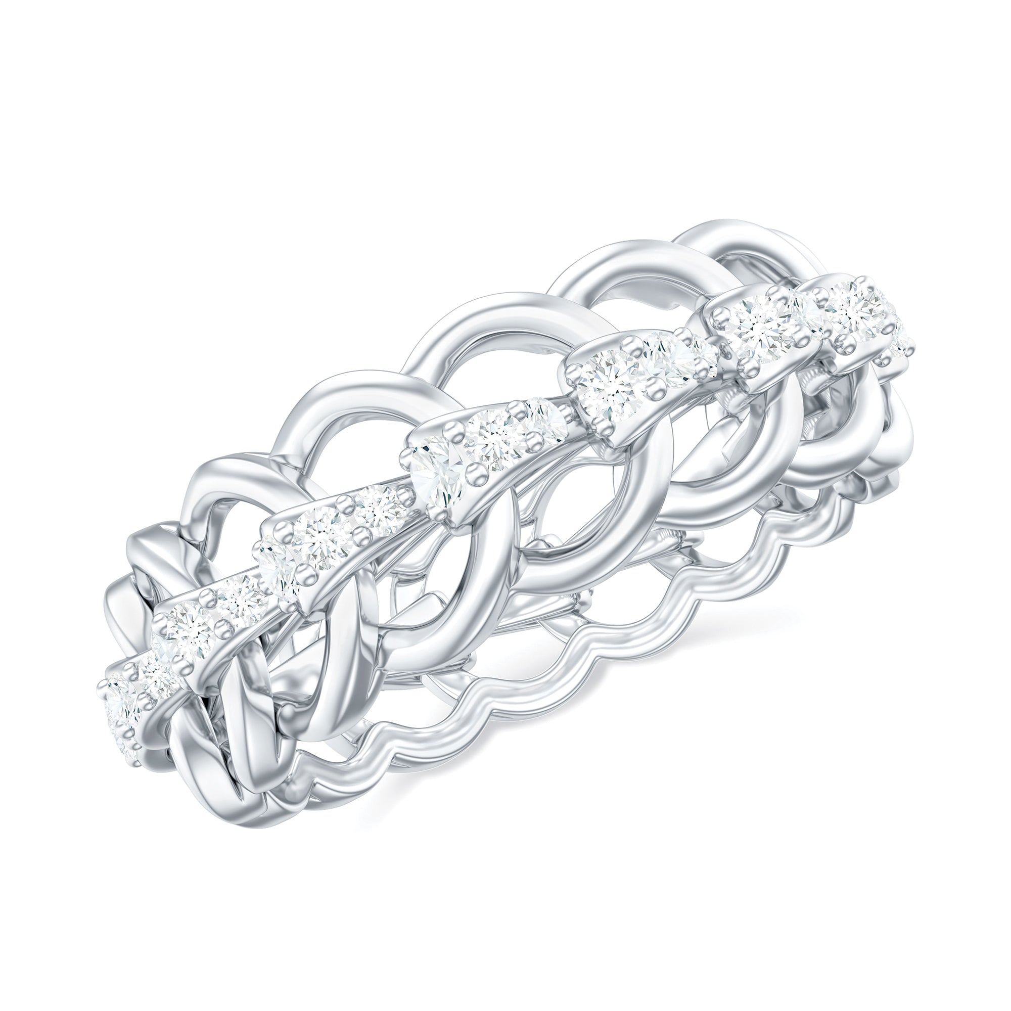 Certified Moissanite Eternity Wedding Band for Women D-VS1 - Rosec Jewels