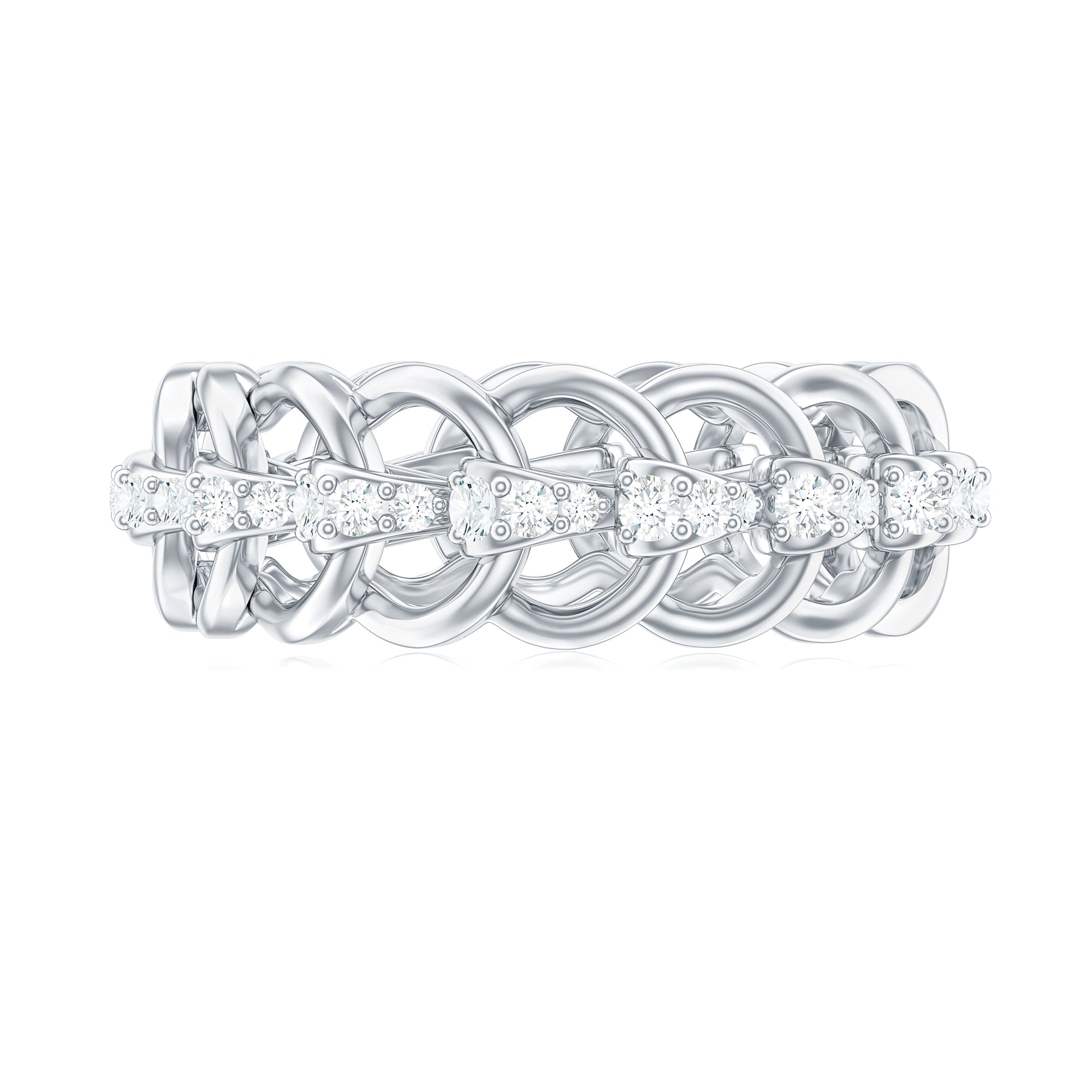 Certified Moissanite Eternity Wedding Band for Women D-VS1 - Rosec Jewels