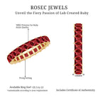 Rosec Jewels-Princess Cut Lab Grown Ruby Eternity Wedding Band for Women