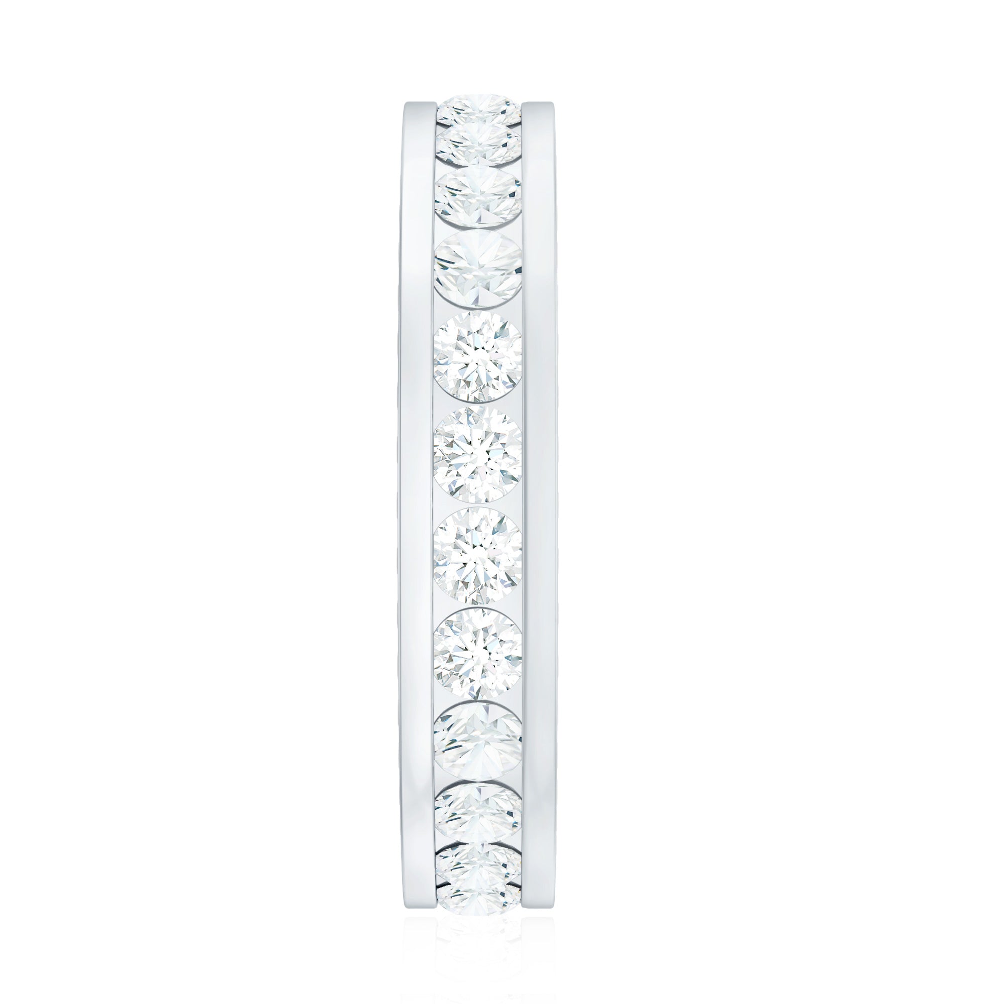 Certified Moissanite Eternity Ring in Channel Setting D-VS1 - Rosec Jewels