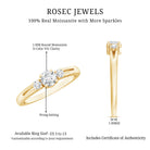 Certified Moissanite 3 Stone Proposal Ring For Her D-VS1 - Rosec Jewels