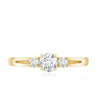Certified Moissanite 3 Stone Proposal Ring For Her D-VS1 - Rosec Jewels