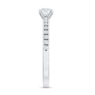 Moissanite Minimal Engagement Ring with Side Stone D-VS1 - Rosec Jewels