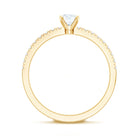 Moissanite Minimal Engagement Ring with Side Stone D-VS1 - Rosec Jewels