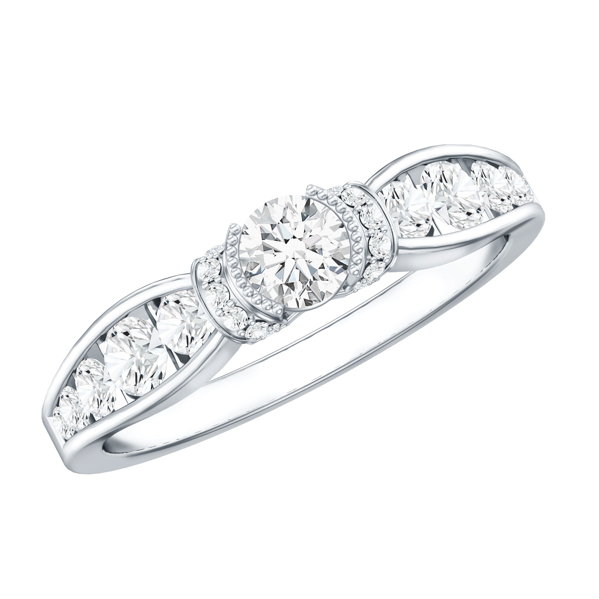 Rosec Jewels-Vintage Style Moissanite Engagement Ring for Women