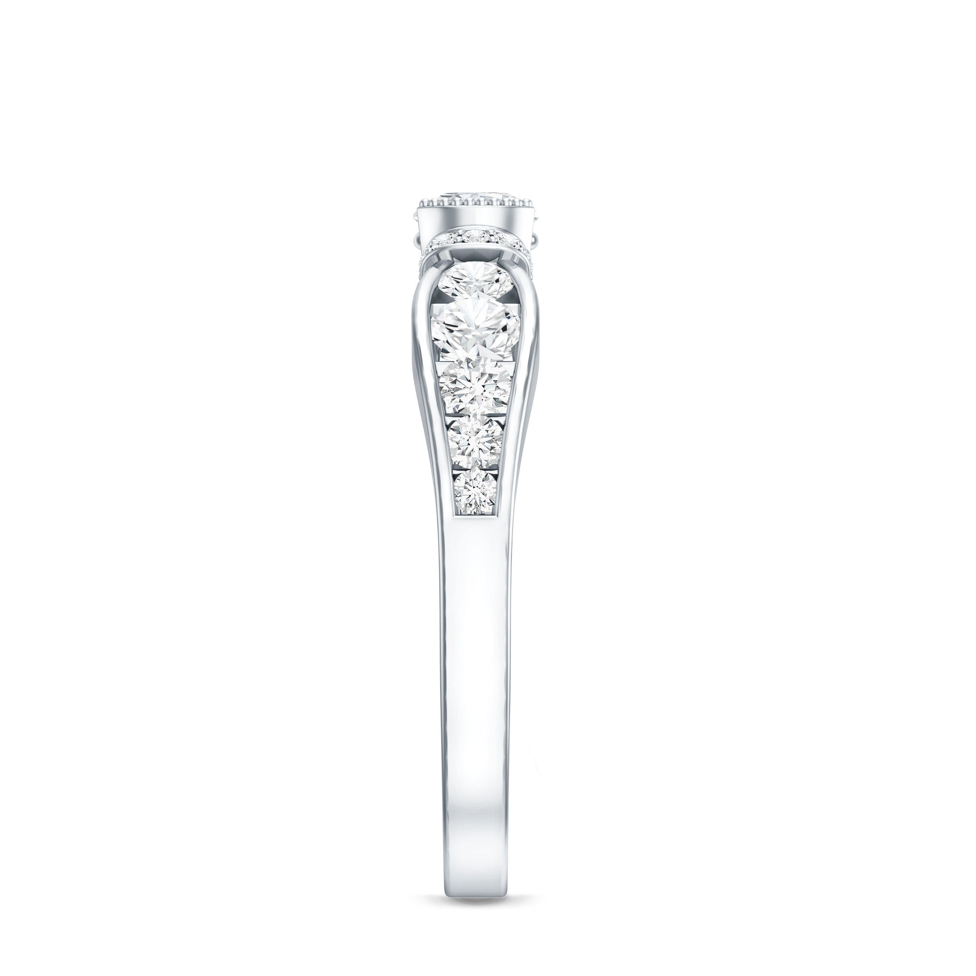 Rosec Jewels-Vintage Style Moissanite Engagement Ring for Women