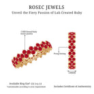 Round Lab Created Ruby Cluster Eternity Ring in Prong Setting Lab Created Ruby - ( AAAA ) - Quality - Rosec Jewels