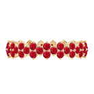 Rosec Jewels-Round Lab Created Ruby Cluster Eternity Ring in Prong Setting
