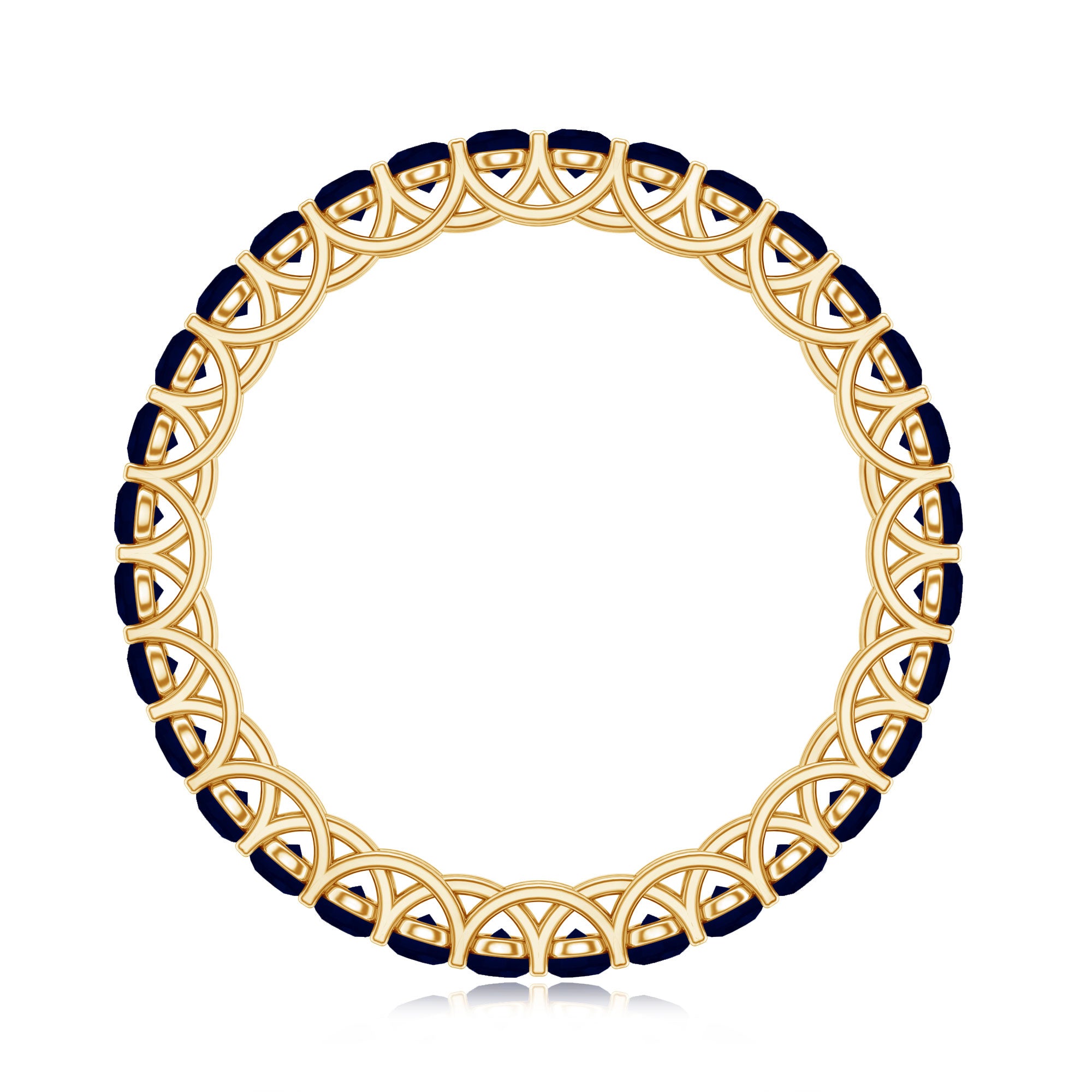 Real Blue Sapphire Full Eternity Ring for Women AAA - Rosec Jewels