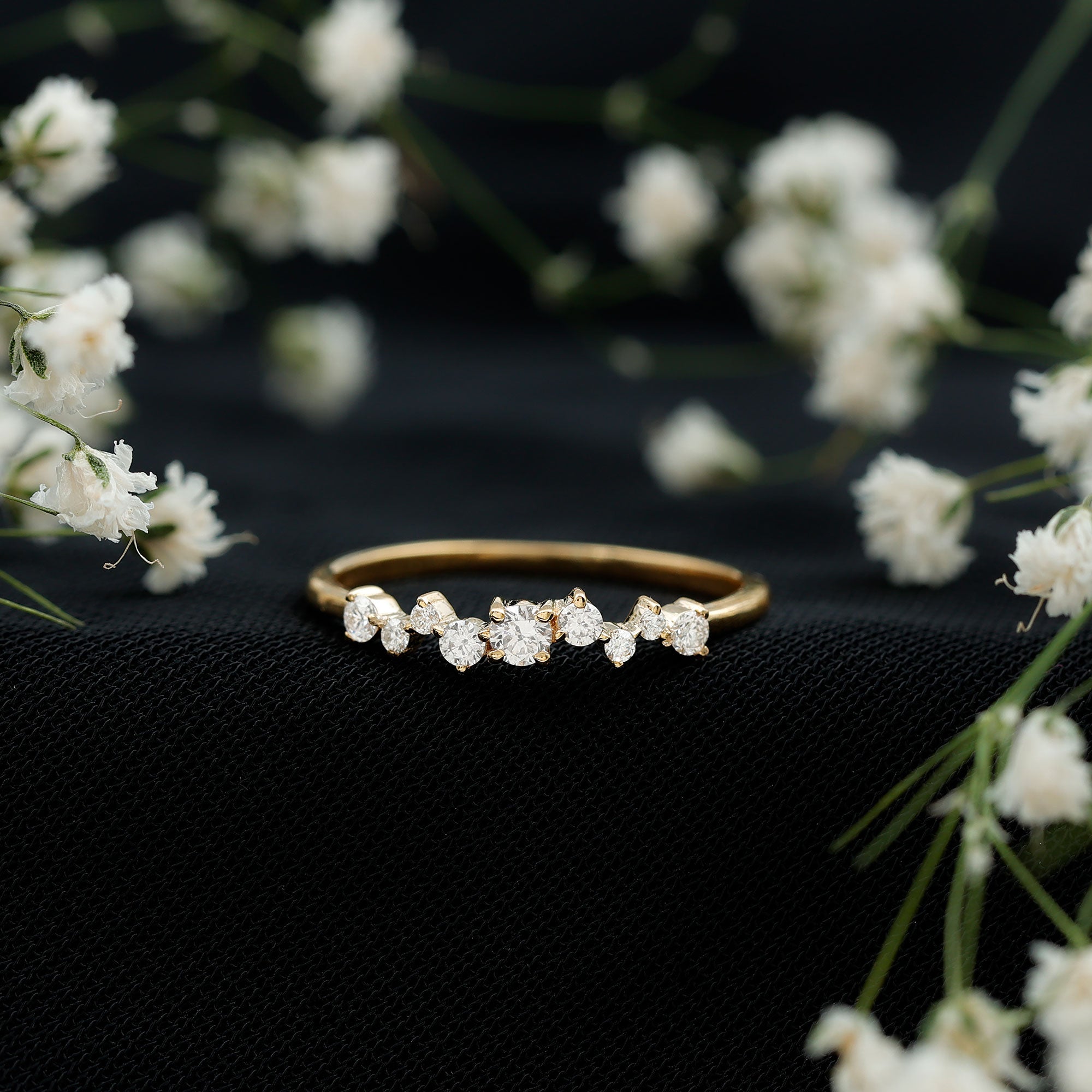 Brilliant Cut Diamond Wedding Band for Women Natural - ( HI-SI ) - Rosec Jewels