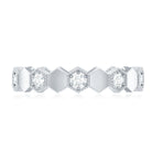 Certified Diamond Geometric Band Ring Natural - ( HI-SI ) - Rosec Jewels