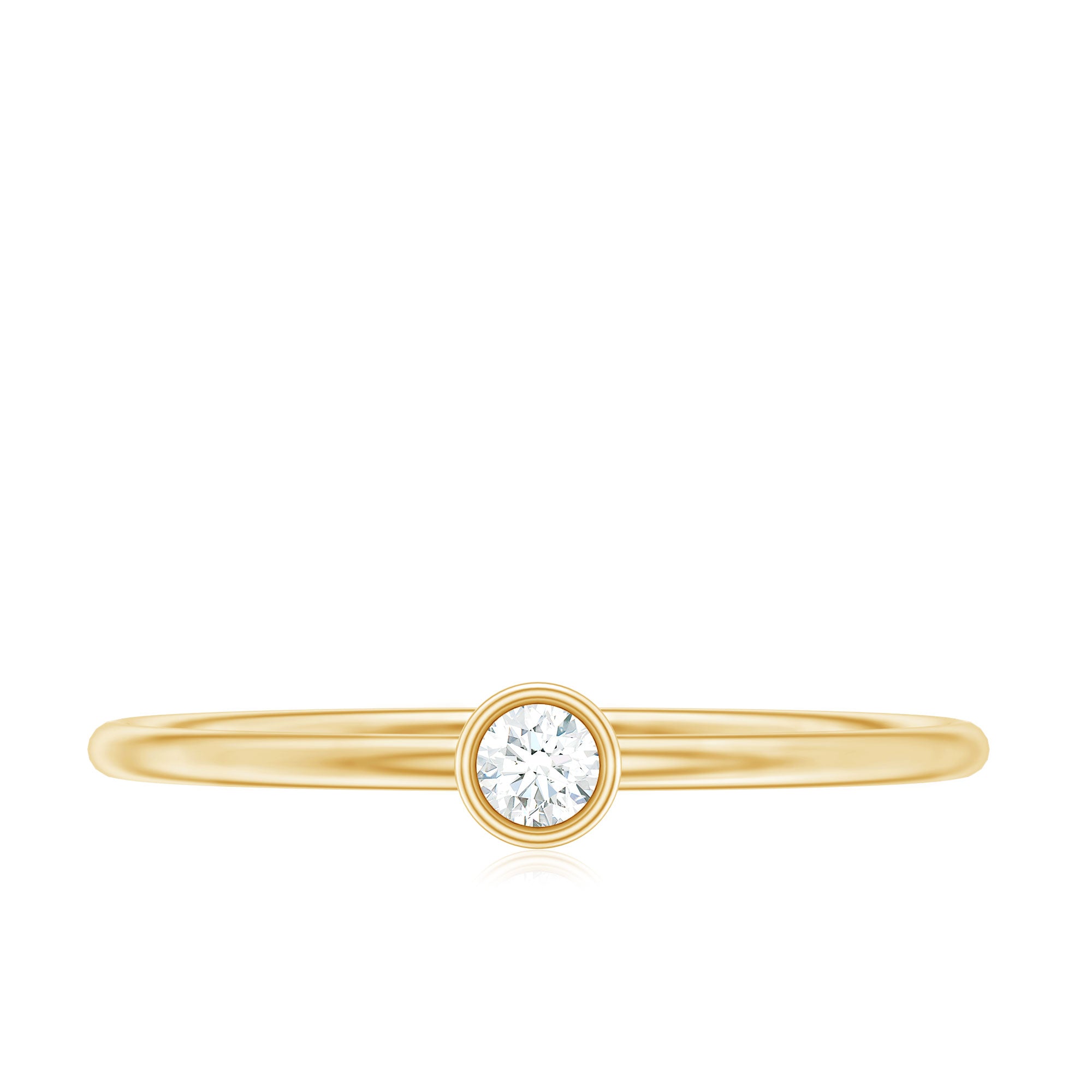 Rosec Jewels-Natural Diamond Dainty Promise Ring in Bezel Setting