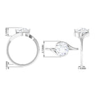 8 MM Round Cut Moissanite Solitaire Bypass Ring in 4 Prong Diagonal Setting Moissanite - ( D-VS1 ) - Color and Clarity - Rosec Jewels