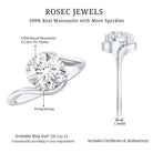 2 Carat Round Moissanite Bypass Engagement Ring D-VS1 - Rosec Jewels