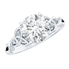 Rosec Jewels-Round Moissanite Solitaire Engagement Ring with Celtic Details