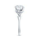 Rosec Jewels-Round Moissanite Solitaire Engagement Ring with Celtic Details