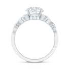 Rosec Jewels-Round Moissanite Solitaire Engagement Ring with Celtic Details