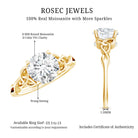 Rosec Jewels-Round Moissanite Solitaire Engagement Ring with Celtic Details