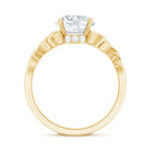 Rosec Jewels-Round Moissanite Solitaire Engagement Ring with Celtic Details