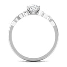 Cubic Zirconia Solitaire Celtic Knot Ring in Floral Setting AAAA - Rosec Jewels