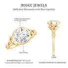 Rosec Jewels-Solitaire Moissanite Celtic Knot Engagement Ring in Bezel Setting