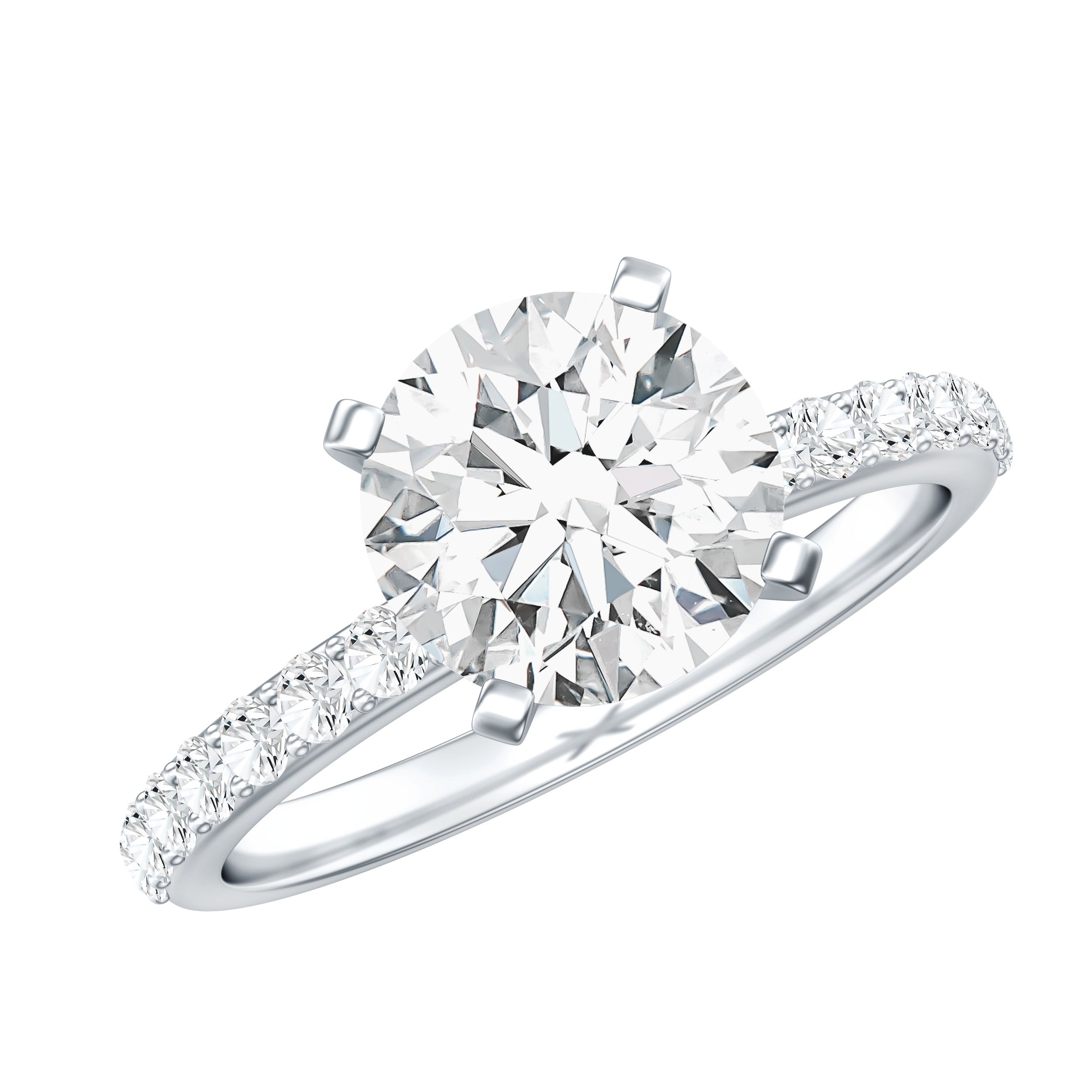 Certified Moissanite Solitaire Engagement Ring