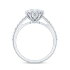 Lotus Basket Set Moissanite Engagement Ring with Certificate D-VS1 - Rosec Jewels