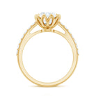 Lotus Basket Set Moissanite Engagement Ring with Certificate D-VS1 - Rosec Jewels