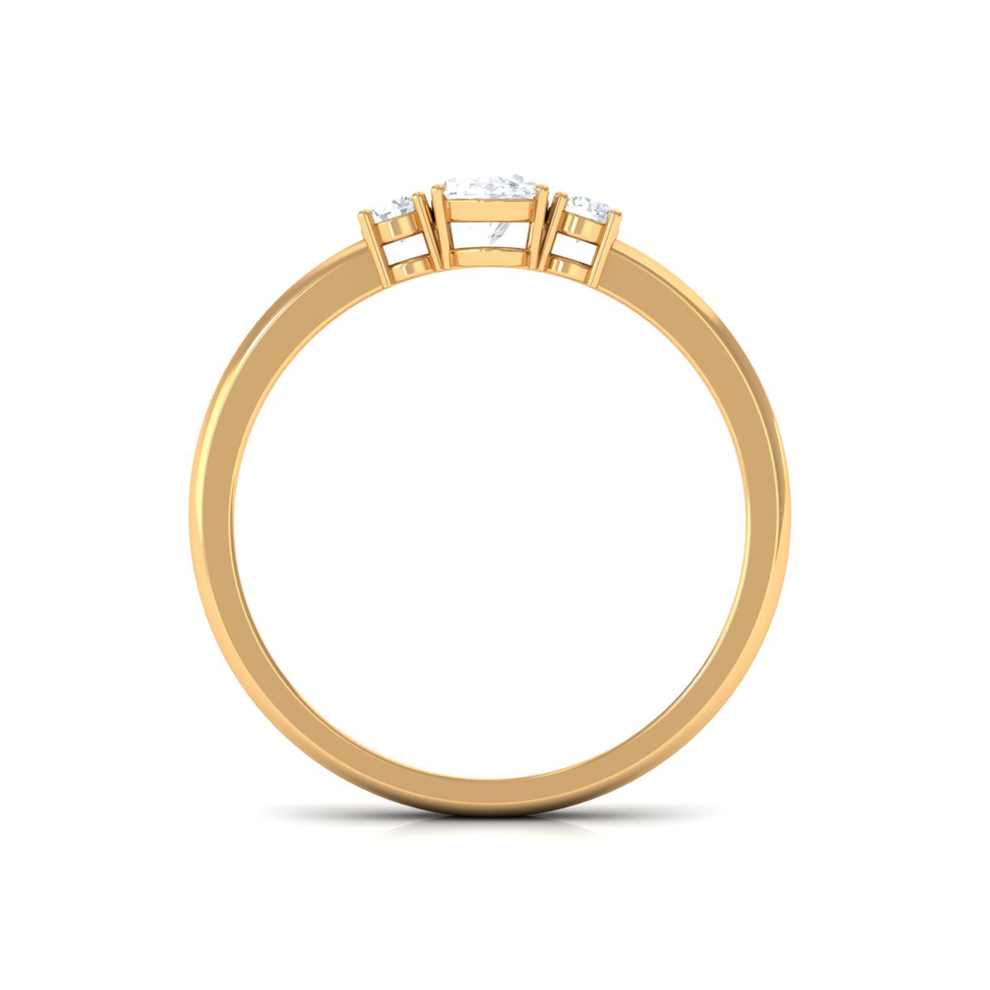 Certified 3 Stone Moissanite Promise Ring for Her D-VS1 - Rosec Jewels