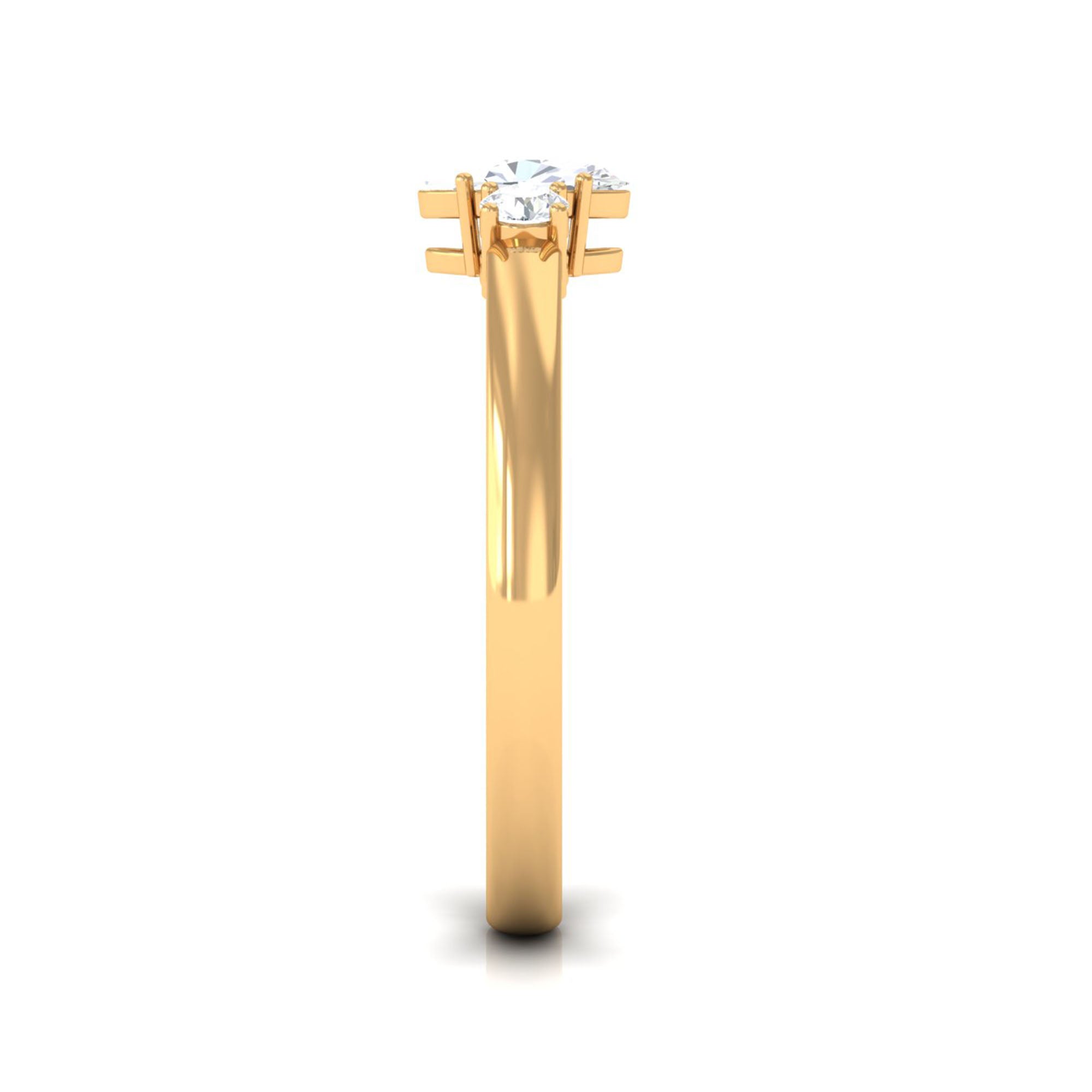 Certified 3 Stone Moissanite Promise Ring for Her D-VS1 - Rosec Jewels