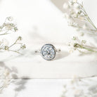 Certified Moissanite Bezel Set Engagement Ring with Crossover Shank D-VS1 - Rosec Jewels