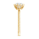 2 CT Moissanite Engagement Ring with Twisted Rope Band D-VS1 - Rosec Jewels