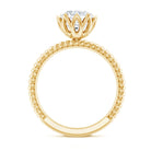 2 CT Moissanite Engagement Ring with Twisted Rope Band D-VS1 - Rosec Jewels