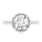 Brilliant Cut 8 MM Moissanite Rope Band Engagement Ring D-VS1 - Rosec Jewels