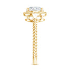 Brilliant Cut 8 MM Moissanite Rope Band Engagement Ring D-VS1 - Rosec Jewels