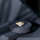 Rosec Jewels-2 Carat Moissanite Round Cut Engagement Ring With Side Stones