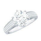 Certified Moissanite Side Stone Engagement Ring for Women D-VS1 - Rosec Jewels