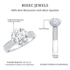 Rosec Jewels-Lotus Basket Set Moissanite Engagement Ring with Side Stones