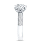 Rosec Jewels-Lotus Basket Set Moissanite Engagement Ring with Side Stones