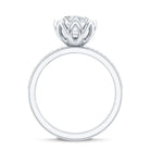Rosec Jewels-Lotus Basket Set Moissanite Engagement Ring with Side Stones