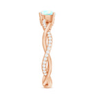Certified Real Ethiopian Opal Diamond Pre Engagement Ring with Braided Shank AAA - Rosec Jewels