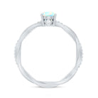 Certified Real Ethiopian Opal Diamond Pre Engagement Ring with Braided Shank AAA - Rosec Jewels
