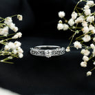 Cubic Zirconia Solitaire Vintage Inspired Filigree Ring in Claw Setting AAAA - Rosec Jewels