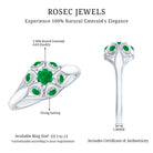 Vintage Inspired Emerald Flower Engagement Ring AAA - Rosec Jewels