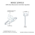 Pear Shaped Moissanite Solitaire Ring with Gold Twisted Rope Moissanite - ( D-VS1 ) - Color and Clarity - Rosec Jewels