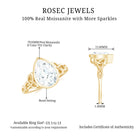 2.25 Carat Pear Shape Moissanite Celtic Knot Engagement Ring D-VS1 - Rosec Jewels