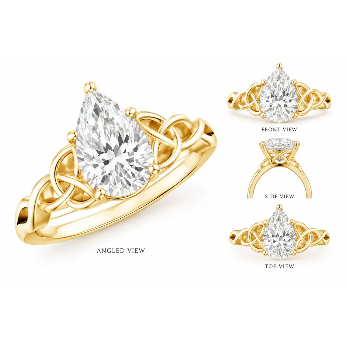 2 Carat Lab Grown Diamond Ring Lab - ( E-VS1 ) 18K Yellow Gold - Rosec Jewels