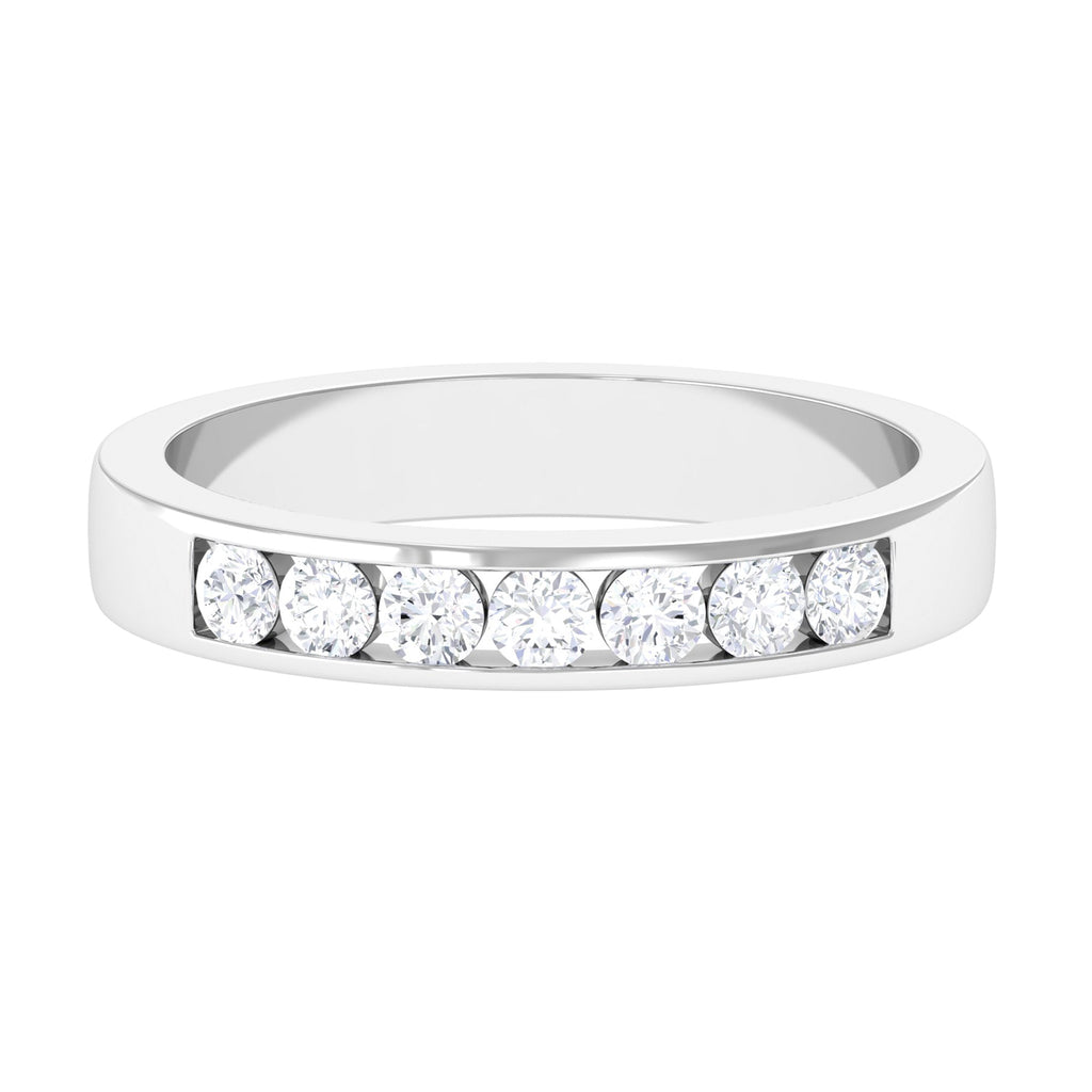 Seven Stone Diamond Band Ring in Channel Setting Diamond - ( HI-SI ) - Color and Clarity - Rosec Jewels