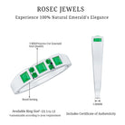 Natural Emerald Princess Cut Band Ring AAA - Rosec Jewels